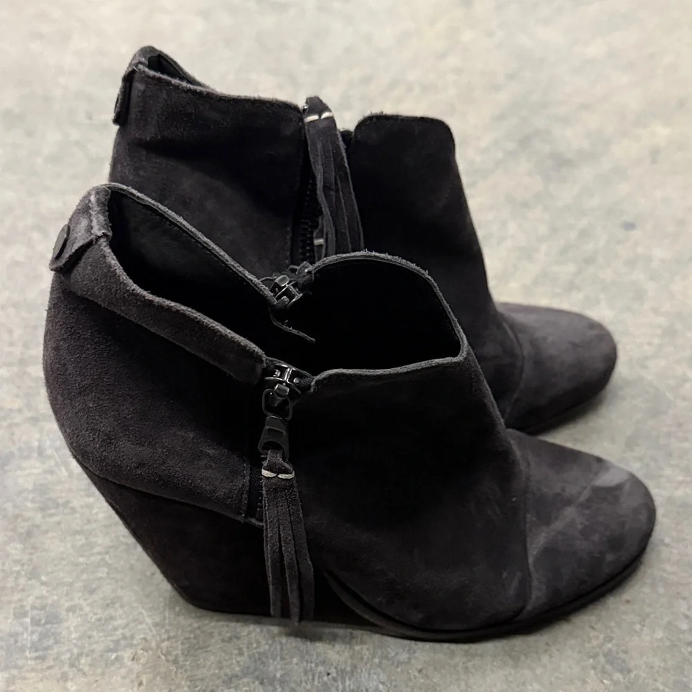 rag & bone Charcoal Suede Ankle Booties